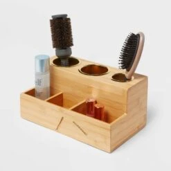 12" X 7" X 6" Bamboo Hair Tools Organizer With 5pc Magnets - Brightroom™ -Brightroom Home Storage Solutions GUEST 037fa776 5869 4dee 8186 ef33ca2baf73