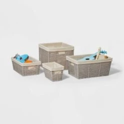 16" X 9" X 6" Woven Twisted Paper Rope Media Basket Gray - Brightroom™ -Brightroom Home Storage Solutions GUEST 054d99f6 5bc4 4b73 87f9 e39da675c247