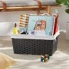 17" X 12" X 8" Large Woven Lined Basket Black - Brightroom™ -Brightroom Home Storage Solutions GUEST 0ff737db fc55 494a af3c b47897fa5dfd