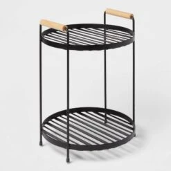 Round Vanity Organizer With Wood Handles - Brightroom™ -Brightroom Home Storage Solutions GUEST 29595118 98ba 4b78 8812 6ac78477e421