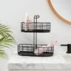 2 Tier Divided Wire Basket With Wood Handle Black - Brightroom™ -Brightroom Home Storage Solutions GUEST 3070ab8f 7d9d 407e 901a fba4283d4f88