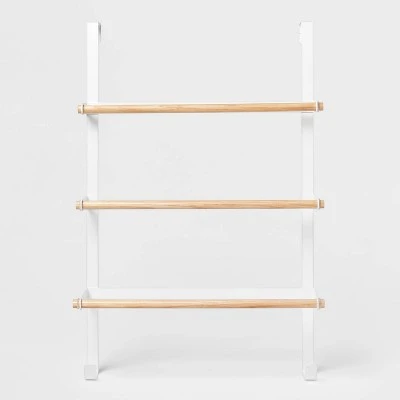 Over The Door Tiered Towel Rack With Wood - Brightroom™ 6 Over The Door Tiered Towel Rack With Wood - Brightroom™ - Image 4