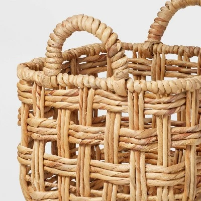 Twisted Open Checkered Weave Milk Crate Natural - Brightroom™ 4 Twisted Open Checkered Weave Milk Crate Natural - Brightroom™ - Image 2