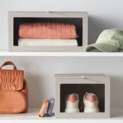 Hardside Fabric Front Open Bin Gray - Brightroom™