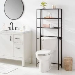 Brightroom Home Storage Solutions 20 Over The Toilet Storage Black Metal - Brightroom™