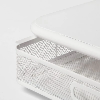 Mesh Monitor Stand With Drawer White - Brightroom™ 4 Mesh Monitor Stand With Drawer White - Brightroom™ - Image 2