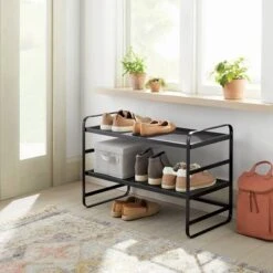 2 Tier Shoe Rack Metal Mesh - Brightroom™