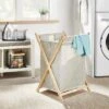 Rectangular Wire Natural Wood Handles Basket - Brightroom™ -Brightroom Home Storage Solutions GUEST 709c396f 4826 4b89 8032 ac20326323ba