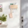 Mixed Material Mail Holder Matte White Hooks On Light Wood - Brightroom™ -Brightroom Home Storage Solutions GUEST 7315daf8 0c1f 40ea 9330 fcd5c29447fb