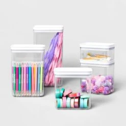 5pc Airtight Canister Set White - Brightroom™ 7 5pc Airtight Canister Set White - Brightroom™ -Brightroom Home Storage Solutions GUEST 75a906c5 1fe8 4010 80cc f98d2478457d