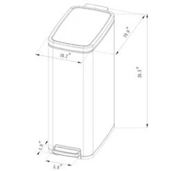 45L Slim Step Trash Can - Brightroom™ -Brightroom Home Storage Solutions GUEST 782fbc38 f1ee 4add 8801 259639e06f18