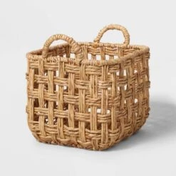 Twisted Open Checkered Weave Milk Crate Natural - Brightroom™ 10 Twisted Open Checkered Weave Milk Crate Natural - Brightroom™ -Brightroom Home Storage Solutions GUEST 7cdb0b06 63dd 4c9e 9054 23599ff003c3