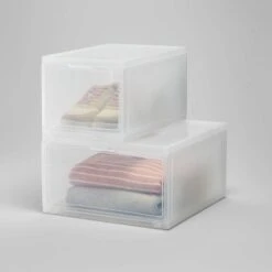 Small Stackable Bins Front Opening Clear Plastic - Brightroom™ -Brightroom Home Storage Solutions GUEST 80bf0b58 1470 4490 a163 cc5a666090c5