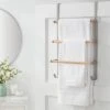Over The Door Tiered Towel Rack With Wood - Brightroom™ -Brightroom Home Storage Solutions GUEST 98778a7f 8e0c 4c4a 9552 90944b50a1f8