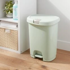 7gal Step Trash Can With Locking Lid Green - Brightroom™