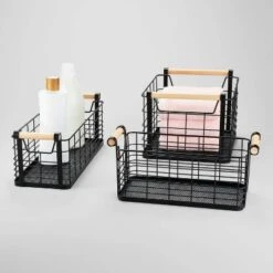 Rectangular Wire Natural Wood Handles Basket - Brightroom™ 7 Rectangular Wire Natural Wood Handles Basket - Brightroom™ -Brightroom Home Storage Solutions GUEST ab19b57b a6b9 48e1 bff9 9f5ba2d2135a