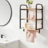 Wood Wall Shelf Black Metal - Brightroom™ -Brightroom Home Storage Solutions GUEST ac4d10e7 0b56 4b34 a408 516b45c892f3