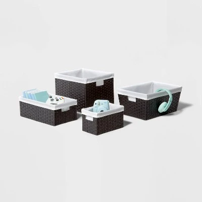 17" X 12" X 8" Large Woven Lined Basket Black - Brightroom™ 5 17" X 12" X 8" Large Woven Lined Basket Black - Brightroom™ - Image 3