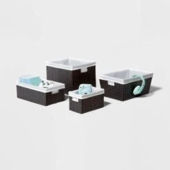 16" X 9" X 6" Lined Woven Media Bin Black - Brightroom™ -Brightroom Home Storage Solutions GUEST ac4ff65f f7b2 48fa aa42 7459f63d7c52