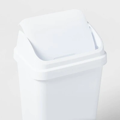 13gal Swing Top Waste Basket White - Brightroom™ 4 13gal Swing Top Waste Basket White - Brightroom™ - Image 2