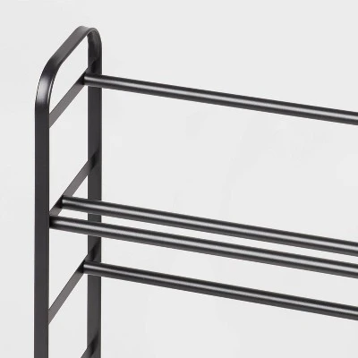 Small Space Metal Shoe Rack Black - Brightroom™ 4 Small Space Metal Shoe Rack Black - Brightroom™ - Image 2