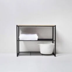 3 Tier Shoe Rack Black Metal With Natural Wood - Brightroom™ -Brightroom Home Storage Solutions GUEST c136b996 a47b 4cd3 9536 a26df1deb6a1