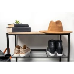 3 Tier Shoe Rack Black Metal With Natural Wood - Brightroom™ -Brightroom Home Storage Solutions GUEST c78940d7 09ac 4528 9c99 1acfbc7d38b2