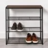 4 Tier Shoe Rack Black Metal With Walnut Wood - Brightroom™ -Brightroom Home Storage Solutions GUEST cf06b7f4 5689 4304 b846 3f24676f2c19