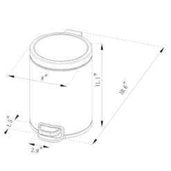 5L Round Step Trash Can - Brightroom™ -Brightroom Home Storage Solutions GUEST d3dcba62 f1b0 452a 92cc 1c11982c1b4f