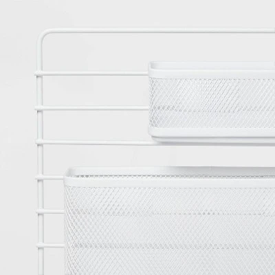 Mesh Wall Office Supply Organizer White - Brightroom™ 4 Mesh Wall Office Supply Organizer White - Brightroom™ - Image 2