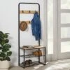 3 Tier Entry Bench With Hooks Black Metal With Natural Wood - Brightroom™ -Brightroom Home Storage Solutions GUEST dcc4f071 5bfb 45e5 b338 166711cc1dbf