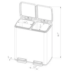 60L Stainless Steel Step Trash And Recycle Can - Brightroom™ 6 60L Stainless Steel Step Trash And Recycle Can - Brightroom™ -Brightroom Home Storage Solutions GUEST e7721439 02d4 4cbb 994a 7467bdac2ef2