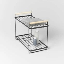 Wood Handle Tiered Vanity Organizer Black - Brightroom™ -Brightroom Home Storage Solutions GUEST ef9f504c 19ce 47b2 a3eb d9c7c36c8651