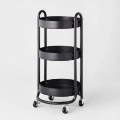 3 Tier Round Metal Utility Cart - Brightroom™ 8 3 Tier Round Metal Utility Cart - Brightroom™ -Brightroom Home Storage Solutions GUEST fa8f7cf8 9234 4e96 85ab cc5db6457cae